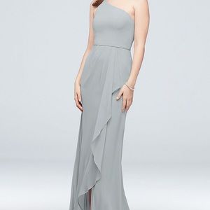 David’s Bridal Mystic Gray Bridesmaid Dress